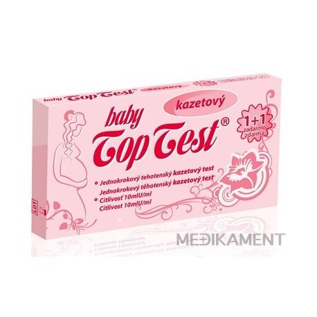Baby Top Test tehotenský kazetový jednokrokový (1+1 zadarmo), 1x2 ks