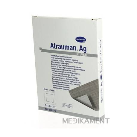 ATRAUMAN AG kompres impregnovaný obsahuje striebro 5 x 5cm 3 ks