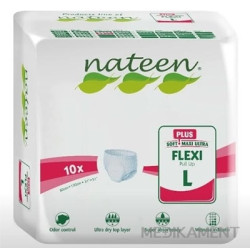 nateen FLEXI PLUS L/XL nohavičky plienkové, obvod bokov 110-170 cm, savosť 2550 ml, 1x10 k