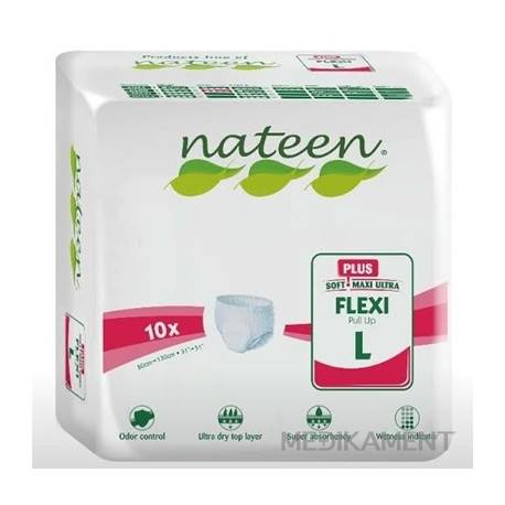 nateen FLEXI PLUS L/XL nohavičky plienkové obvod bokov 110-170 cm savosť 2550 ml 10 ks