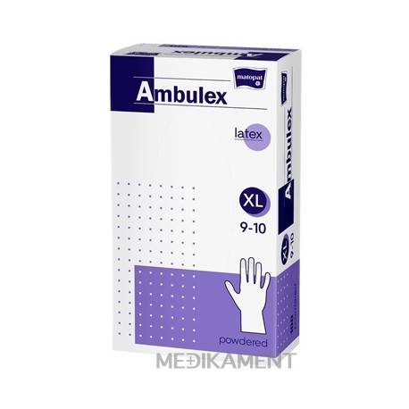 Ambulex rukavice LATEXOVÉ veľ. XL nesterilné pudrované 100 ks