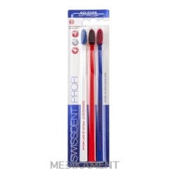 SWISSDENT PROFI Colours Soft-Medium zubná kefka 3 ks 
