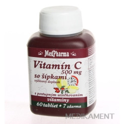 MedPharma VITAMÍN C 500MG so šípkami tablety s postupným uvoľňovaním 67 ks