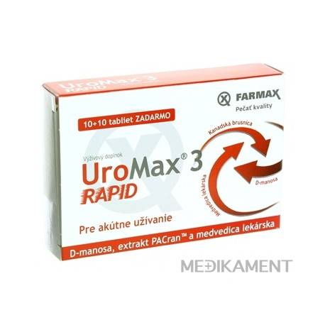 FARMAX UroMax 3 Rapid tbl 10+10 ZADARMO, 1x20 ks