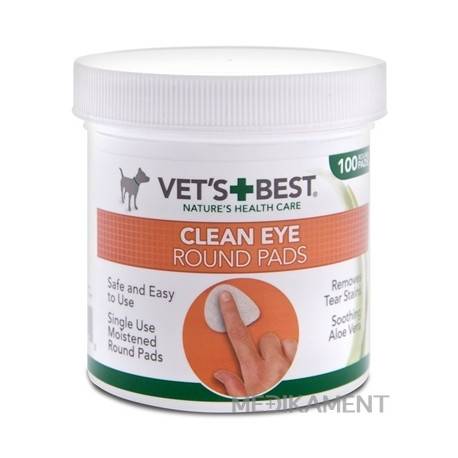 VET´S BEST CLEAN EYE ROUND PADS čistiaca utierka na okolie oči pre psy 1x100 ks