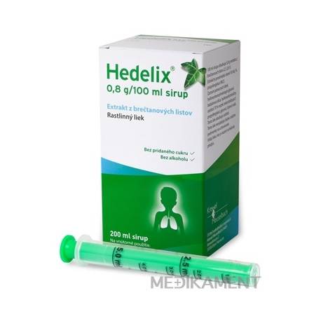 Hedelix sir (fľ.skl.jantár.+dávkov.striek.) 200 ml