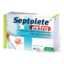 SEPTOLETE extra príchuť citrón a bazový kvet pastilky 16 ks