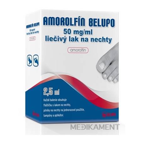 Amorolfín Belupo 50 mg/ml liečivý lak na nechty 2,5 ml
