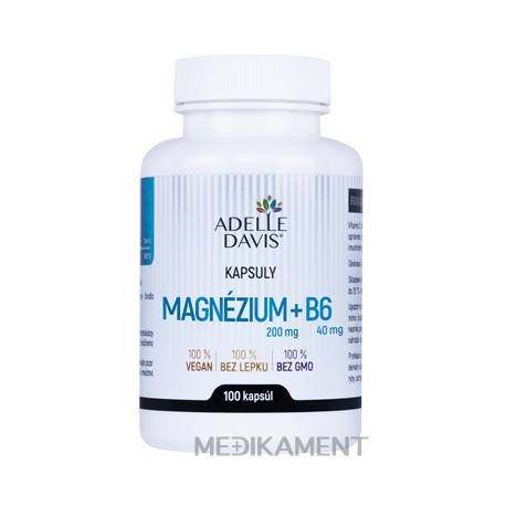 Adelle Davis Magnézium 200 mg + B6 40 mg kapsule 100 ks