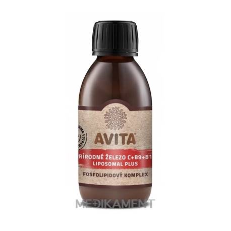 AVITA PRÍRODNÉ ŽELEZO C+B9+B12 LIPOSOMAL PLUS fosfolipidový komplex 200 ml