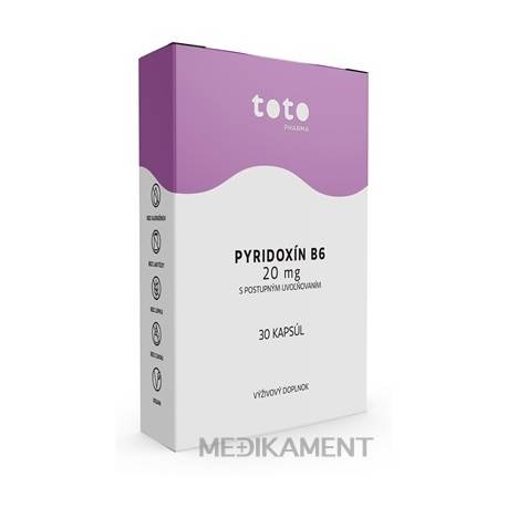 TOTO PYRIDOXÍN B6 20 mg s postupným uvoľňovaním kapsuly 30 ks