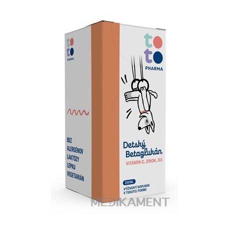 TOTO Detský Betaglukán + Vitamín C + Zinok + D3 v tekutej forme 200 ml