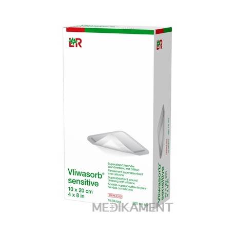 VLIWASORB sensitive Krytie na rany 10x20 cm superabsorpčné 10 ks