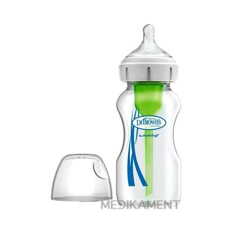 Dr.BROWN´S DOJČENSKÁ FĽAŠA OPTIONS+ Wide-neck 0M+ sklenená biela 270 ml