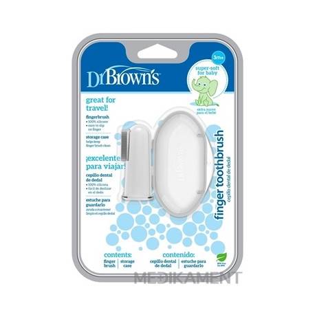 Dr.BROWN´S SILIKÓNOVÁ ZUBNÁ KEFKA na prst 3M+ s puzdrom 1 ks