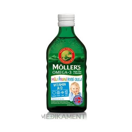 MOLLER´S Omega 3 Môj prvý RYBÍ OLEJ vitamín A a D 250 ml