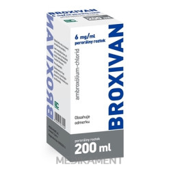 BROXIVAN 6 mg perorálny roztok 200 ml