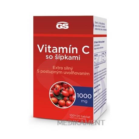 GS Vitamín C 1000 mg so šípkami tablety (inov.2023) 120 ks