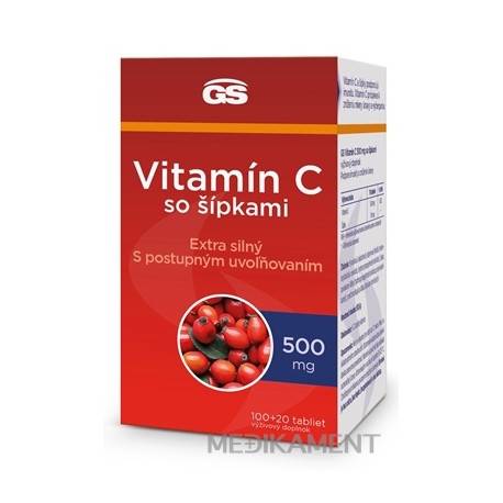 GS Vitamín C 500 mg so šípkami tablety 120 ks