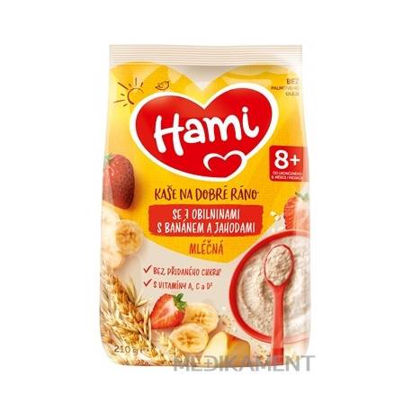 Hami mliečna kaša so 7 obilninami na dobré ráno s banánom a jahodami 210 g