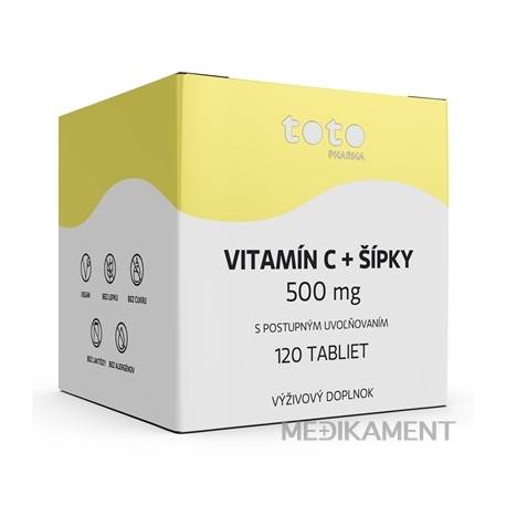 TOTO VITAMÍN C 500 mg + ŠÍPKY tablety s postupným uvoľňovaním 120 ks