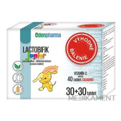 EDENPharma LACTOBIFIK Junior žuvacie tablety 60 ks + zadarmo Vitamín C tablety 40 ks 1 set