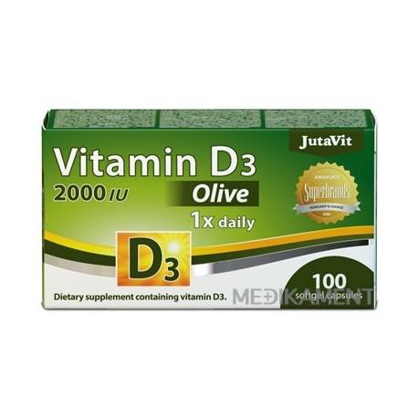 JutaVit Vitamín D3 2000 IU (50 µg) Oliva mäkké kapsuly 100 ks