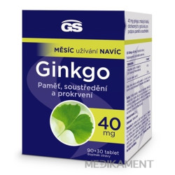 GS Ginkgo 40 mg (s Gotu kola) tablety 120 ks