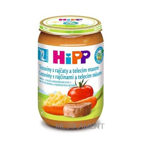 HiPP BIO PRÍKRM Cestoviny s rajčinami a teľacím mäsom 220 g
