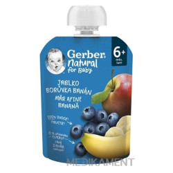 Gerber Natural Kapsička Jablko čučoriedka banán ovocná desiata (od ukonč. 6. mesiaca) 90 g
