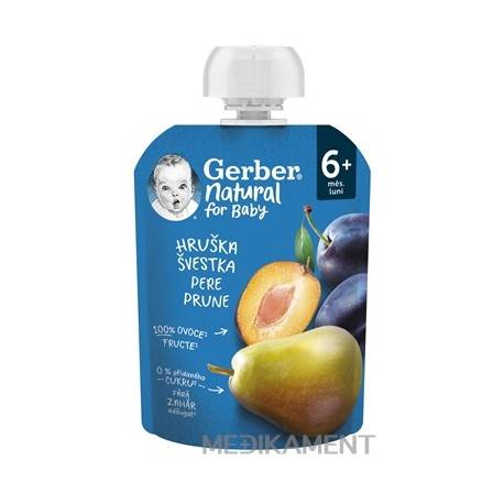 Gerber Natural Kapsička Hruška a slivka ovocná desiata (od ukonč. 6. mesiaca) 90 g