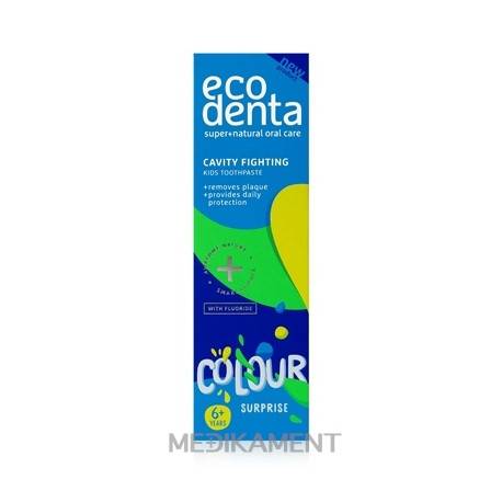 EcoDenta KIDS CAVITY FIGHTING COLOUR surprise detská zubná pasta 75 ml