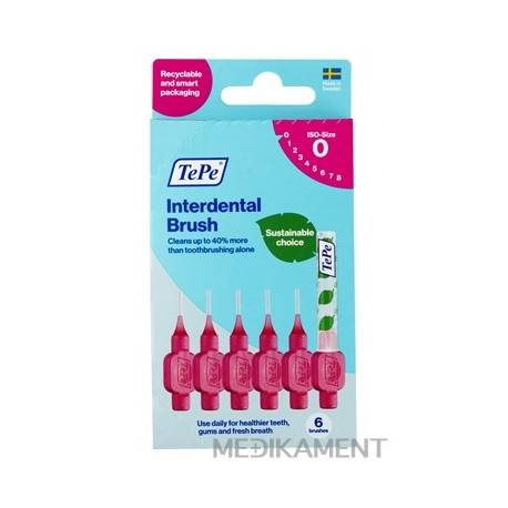 TePe medzizubné kefky 0,4 mm size 0 ružové 6 ks