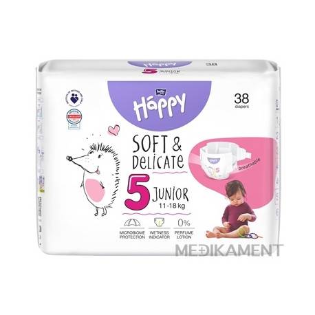 Bella HAPPY Soft&Delicate 5 Junior detské plienky (11-18 kg) 38 ks