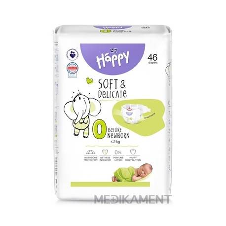 Bella HAPPY Soft&Delicate 0 Before Newborn detské plienky (do 2 kg) 46 ks