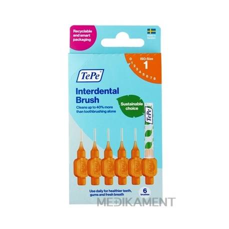 TePe medzizubné kefky 0,45 mm size 1 oranžové 6 ks