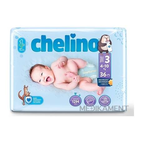 CHELINO T3 detské plienky (4-10 kg) s dermo ochranou 36 ks