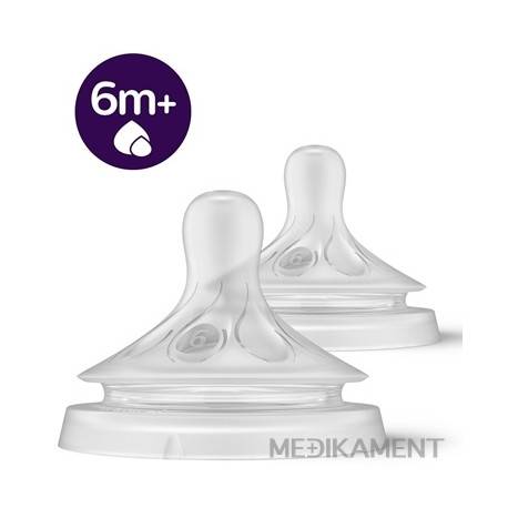 AVENT CUMLÍK na fľašu Natural Response 6 na kašu 6m+ 2 ks