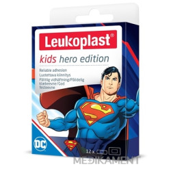 LEUKOPLAST KIDS HERO SUPERMAN náplasť na rany 2 veľkosti 12 ks