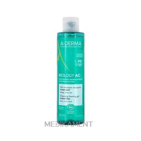 A-DERMA BIOLOGY AC Čistiaci penivý gél na pleť so sklonom k akné 200 ml