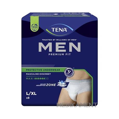 TENA Men Protective Underwear Maxi L/XL pánske naťahovacie inkontinenčné nohavičky 8 ks
