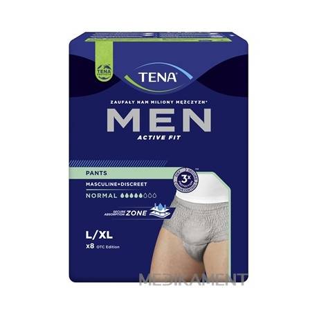 TENA Men Pants Normal Grey L/XL pánske inkontinenčné spodné prádlo sivé 8 ks