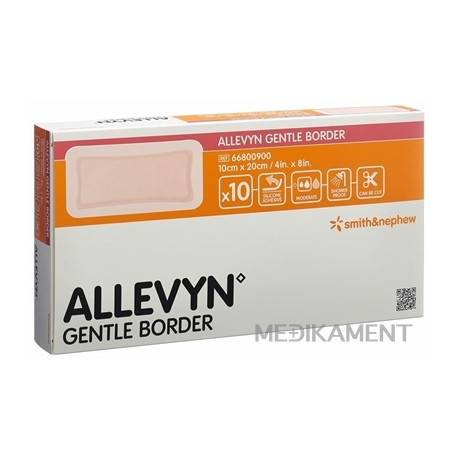 ALLEVYN Gentle Border Krytie na rany adhezívne penové krytie 10 x 20 cm 10 ks