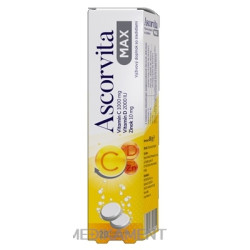 ASCORVITA MAX šumivé tablety vitamín C, D a zinok 20 ks