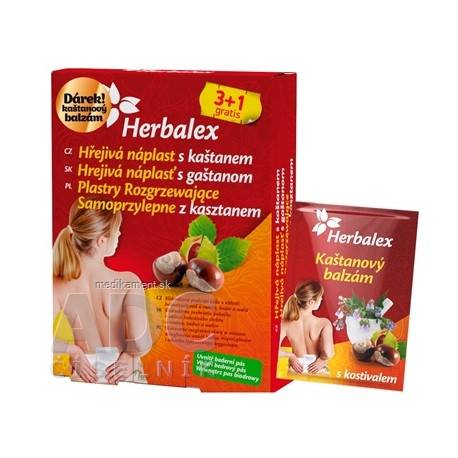 Herbalex Hrejivá náplasť s gaštanom 3+1 grátis (4 ks ) set 1 ks