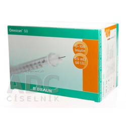 BB OMNICAN INZ. STRIEKAČKA 50 objem 0,5 ml, ihla 0,30 x 12 mm, 100 ks