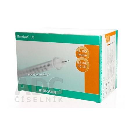 BB OMNICAN INZ. STRIEKAČKA 50 objem 0,5 ml, ihla 0,30 x 12 mm, 100 ks
