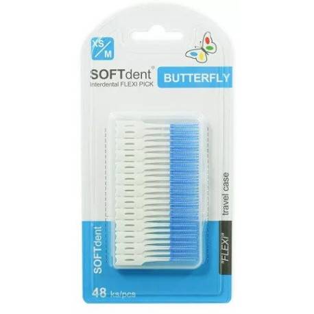 SOFTdent Dentálne špáradlá Butterfly FLEXI PICK univerzálna veľkosť XS/M 48 ks