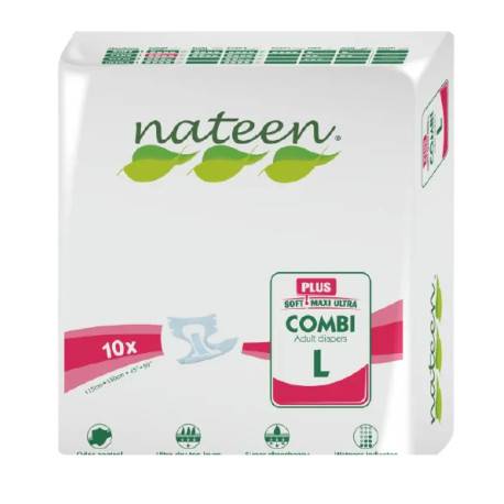 nateen COMBI PLUS L plienky inkontinenčné obvod bokov 115-150 cm savosť 2850 ml 10 ks