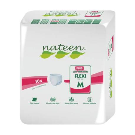 nateen FLEXI PLUS M nohavičky plienkové obvod bokov 90-130 cm savosť 2150 ml 10 ks